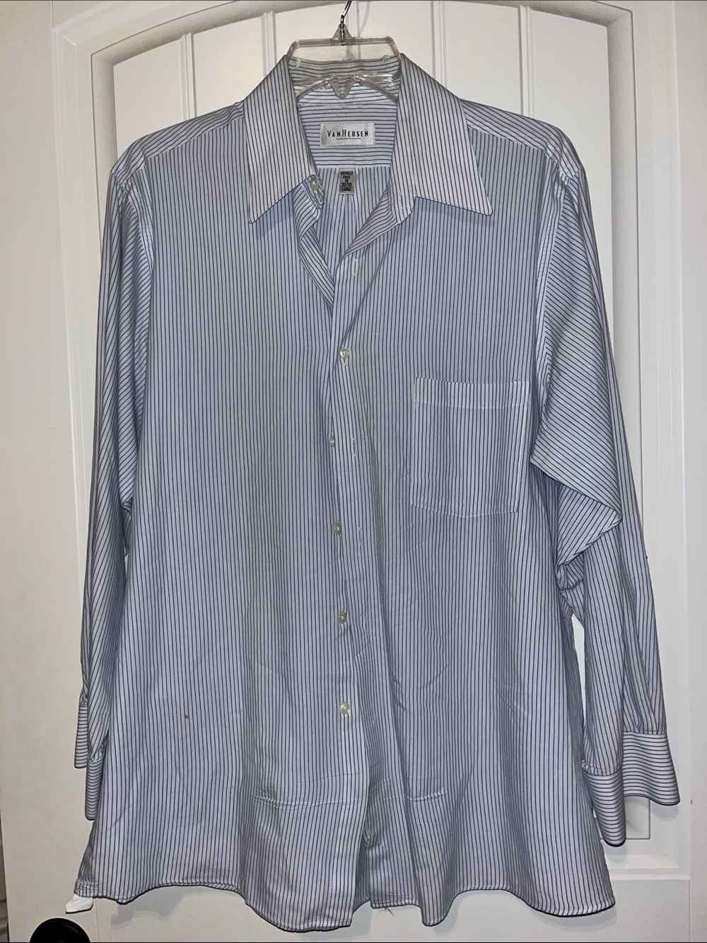 Van Heusen Blue and White Striped Dress Shirt